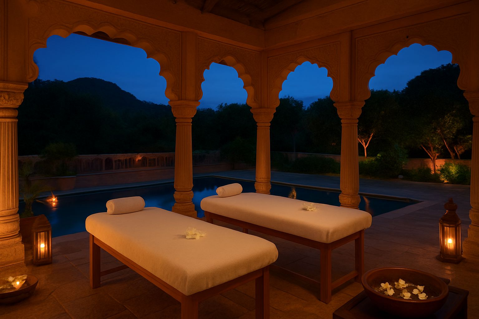 Luxurious royal spa treatment room